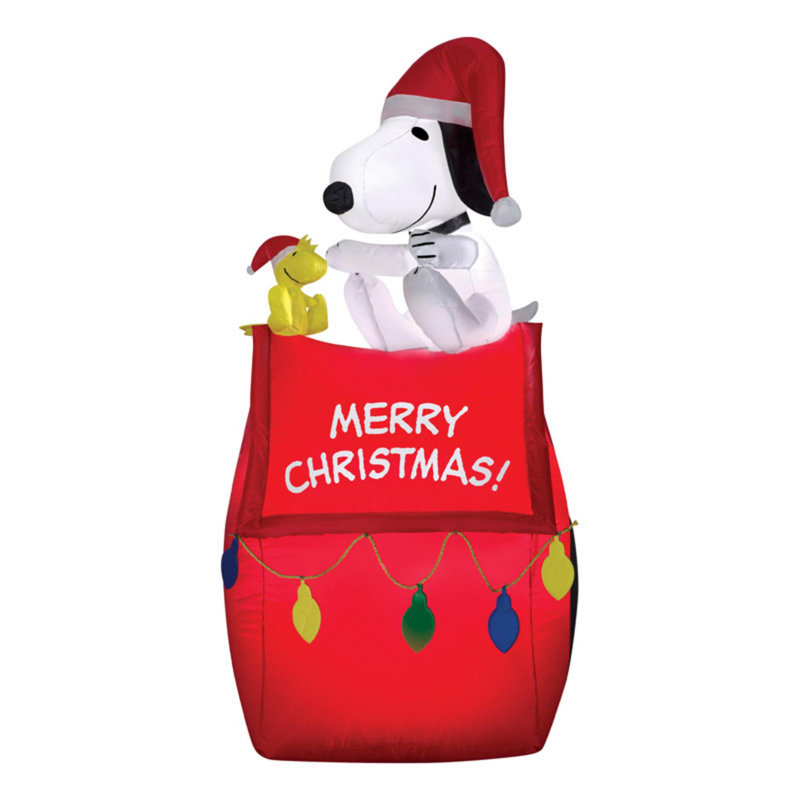 Gemmy Industries GemmyAirblownAirblown Snoopy On House With Banner And